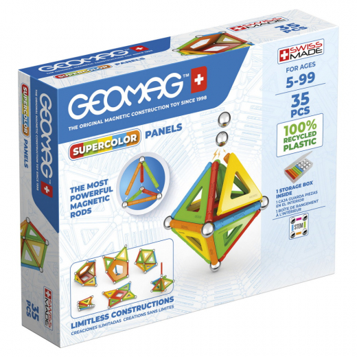 Geomag Supercolor Panels Recycled 35 Osaa ryhmässä LELUT / Rakennuspalikat / Geomag @ Spelexperten (51024017)