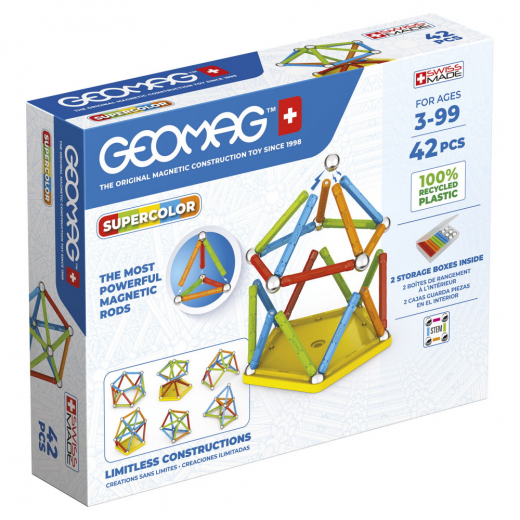 Geomag supercolor recycled 42 Osaa ryhmässä LELUT / Rakennuspalikat / Geomag @ Spelexperten (51024019)