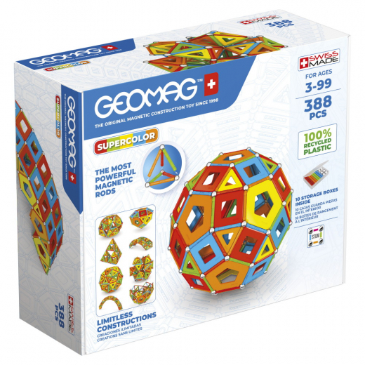 Geomag Supercolor Panels Recycled Masterbox 388 Osaa ryhmässä LELUT / Rakennuspalikat / Geomag @ Spelexperten (51024021)