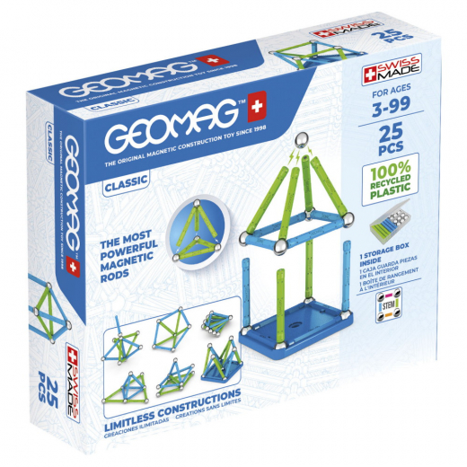 Geomag Classic Recycled 25 Osaa ryhmässä LELUT / Rakennuspalikat / Geomag @ Spelexperten (51024023)