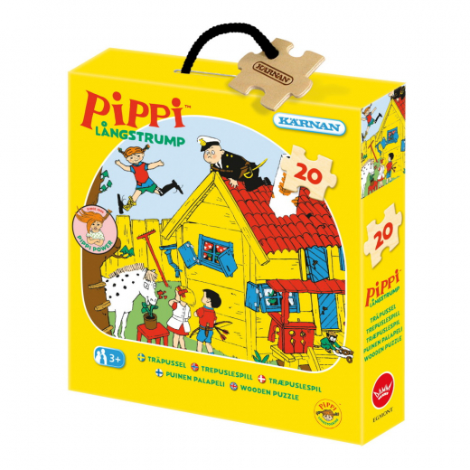 Kärnan puinen laatikkopalapeli - Peppi Pitkätossu 20 Palaa ryhmässä PALAPELIT / Lasten palapelit @ Spelexperten (522107)