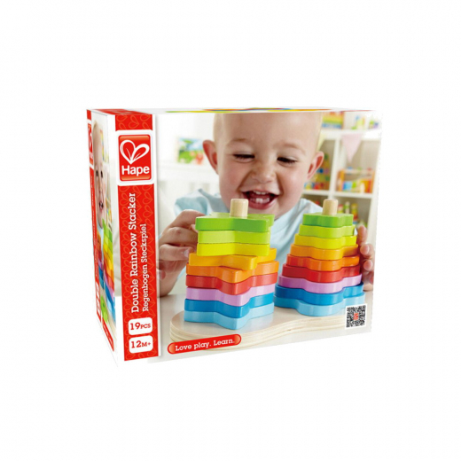 Hape Double Rainbow Stacker ryhmässä LELUT / Lasten & vauvojen @ Spelexperten (5620)