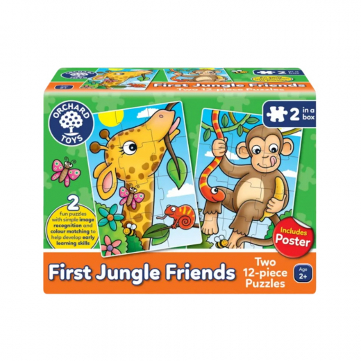 Palapeli First Jungle Friends 2 x 12 Palaa ryhmässä PALAPELIT / Lasten palapelit @ Spelexperten (600293-OR)