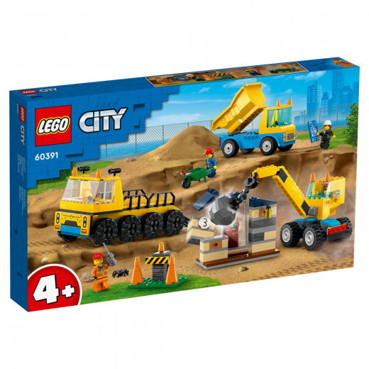 LEGO City - Rakennustyömaan ajoneuvot, nosturi ja purkupallo ryhmässä LELUT / LEGO / LEGO City @ Spelexperten (60391)