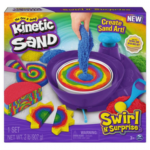 Kinetic Sand - Swirl N' Surprise ryhmässä LELUT / Luo & maalaa @ Spelexperten (6063931)