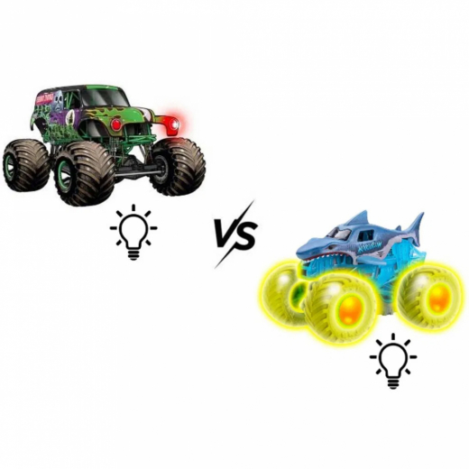 Monster Jam 1:43 Glowing Light 2 Pack ryhmässä LELUT / Leluajoneuvot @ Spelexperten (6071482)