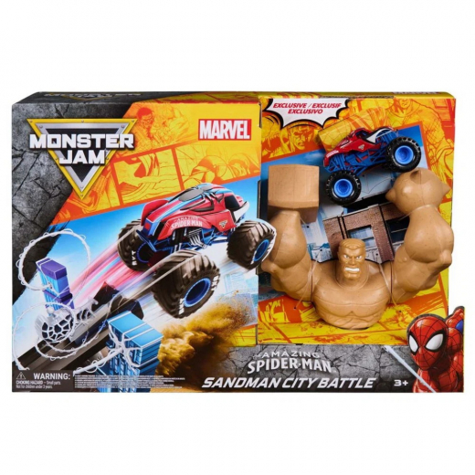 Monster Jam - Marvel Amazing Spider-Man - Sandman City Battle ryhmässä LELUT / Figuurit ja leikkisarjat / Marvel @ Spelexperten (6076523)