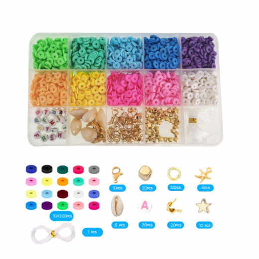 Clay Beads Set 1.000 Beads ryhmässä LELUT / Luo & maalaa @ Spelexperten (621512)