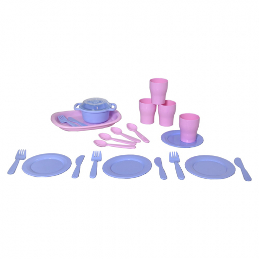 Plasto Ruoka-astiasto - Vaaleanpunainen/Violetti ryhmässä LELUT / Roolipeli / Lelukeittiö @ Spelexperten (6410310129010)