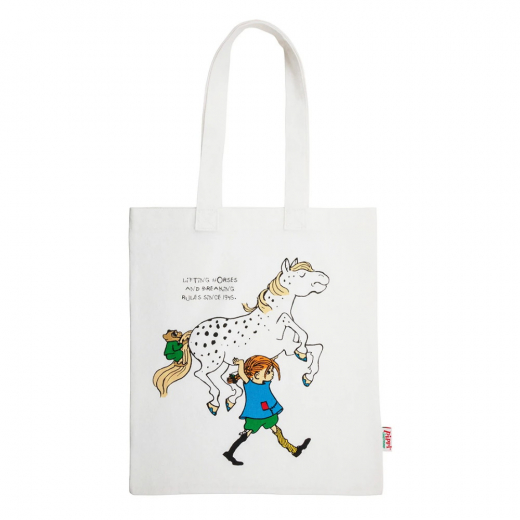 Pippi Långstrump Kangaskassi - Valkoinen ryhmässä LELUT / Lasten & vauvojen / Reput & laukut @ Spelexperten (73101056)