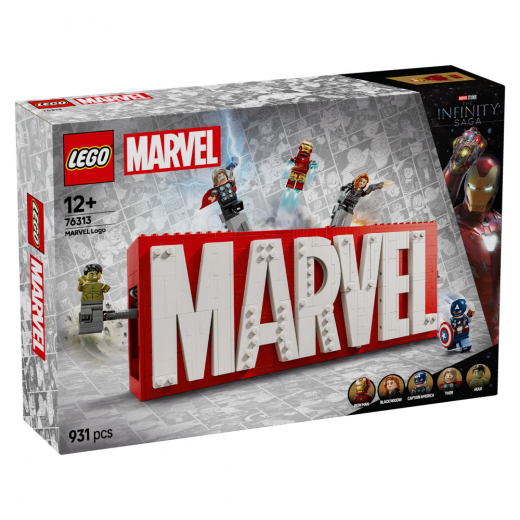 LEGO Marvel - MARVEL-logo ja minihahmot ryhmässä LELUT / LEGO @ Spelexperten (76313)