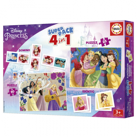 Disney Princess - Super Pack 4in1 ryhmässä PALAPELIT / Lasten palapelit @ Spelexperten (80-19683)