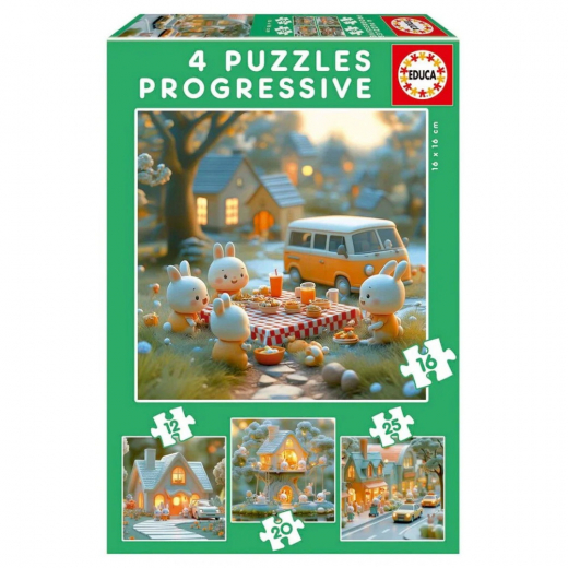Educa Progressiivinen: Bunny City 12-25 Palaa ryhmässä PALAPELIT / < 750 palaa @ Spelexperten (80-20217)