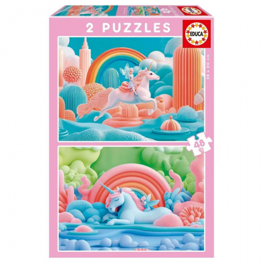 Educa: Magic unicorns 2 x 48 Palaa ryhmässä PALAPELIT / < 750 palaa @ Spelexperten (80-20223)