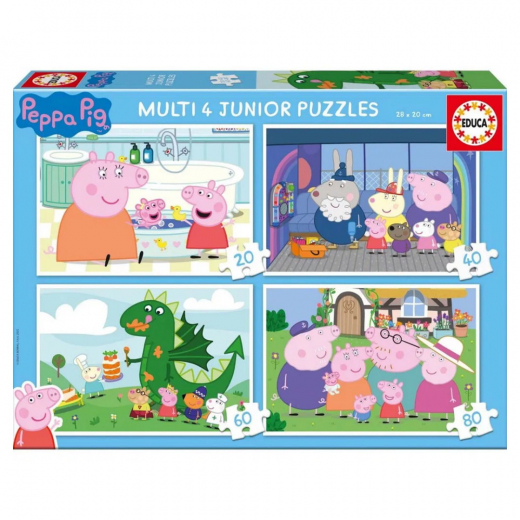 Educa: Peppa Pig - Multi 4, 20-80 Palaa ryhmässä PALAPELIT / < 750 palaa @ Spelexperten (80-20329)
