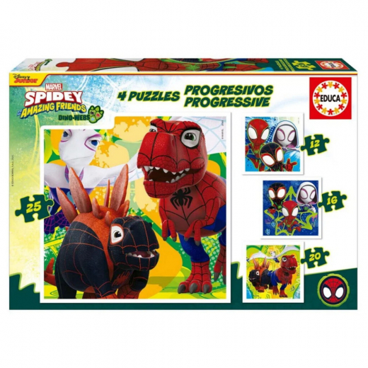 Educa Progressiivinen: Marvel Spidey and his Amazing Friends Dino-Webs 12-25 Palaa ryhmässä PALAPELIT / < 750 palaa @ Spelexperten (80-20343)