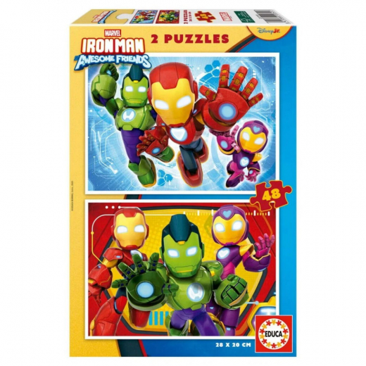 Educa: Marvel Iron Man And His Awesome Friends 2 x 48 Palaa ryhmässä PALAPELIT / < 750 palaa @ Spelexperten (80-20345)