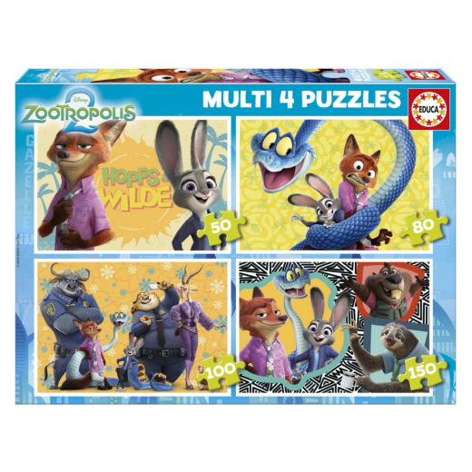 Educa: Disney Zootropolis 2 - Multi 4, 50-150 Palaa ryhmässä PALAPELIT / Lasten palapelit @ Spelexperten (80-20464)