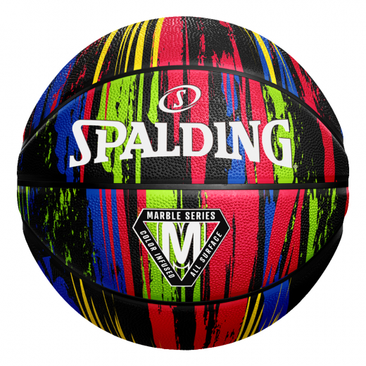Spalding Marble Series Black Rainbow Rubber Basketball sz 5 ryhmässä  @ Spelexperten (84587Z)