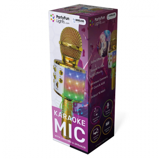 PFL Karaoke Microphone Gold ryhmässä LELUT / Hauskoja gempaimia / Ääni & valo @ Spelexperten (86533)