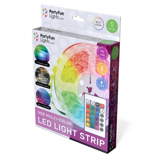 PFL LED Light Strip Multi-Color 5m ryhmässä LELUT / Hauskoja gempaimia / Ääni & valo @ Spelexperten (86809)