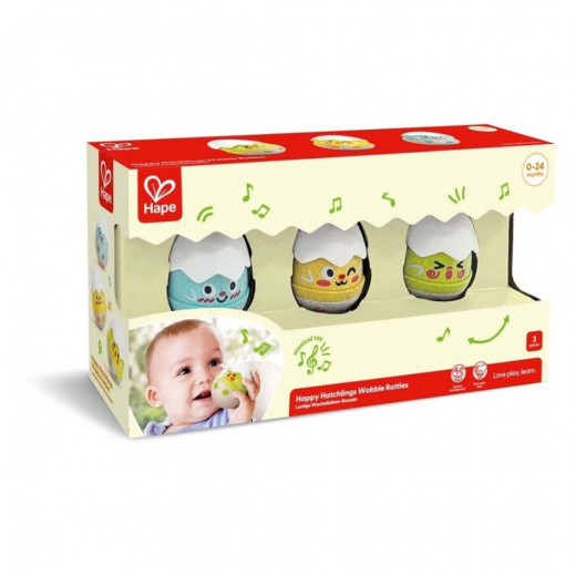 Hape Wobble Rattle Egg Set ryhmässä LELUT / Lasten & vauvojen / Helistit ja musiikkilaatikot @ Spelexperten (87-0124)