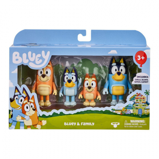 The Bluey family, 4 pack Figures ryhmässä LELUT / Figuurit ja leikkisarjat @ Spelexperten (90077)