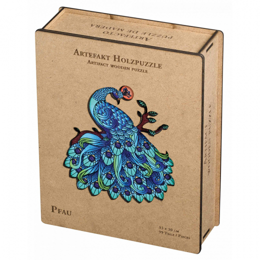 Artefakt Wooden Puzzle - Peacock 99  Palaa ryhmässä PALAPELIT / Puinen palapeli @ Spelexperten (9021)