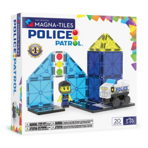 Magna-Tiles Poliisipartio 20 kpl ryhmässä LELUT / Rakennuspalikat / Magna-Tiles @ Spelexperten (90353)