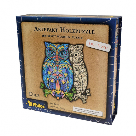 Artefakt Wooden Puzzle - Owl 199 palaa ryhmässä PALAPELIT / Puinen palapeli @ Spelexperten (9084)