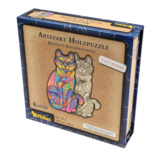 Artefakt Wooden Puzzle - Cat 160 Palaa ryhmässä PALAPELIT / Puinen palapeli @ Spelexperten (9087)