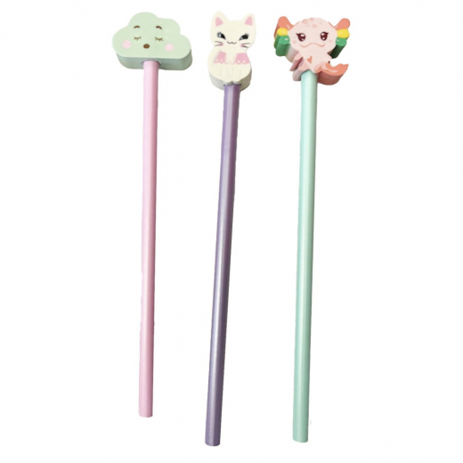 Lyijykynät kumilla, Pastelli ryhmässä LELUT / Luo & maalaa / Kirjoita ja piirrä / Lyijykynät ja värikynät @ Spelexperten (910401)