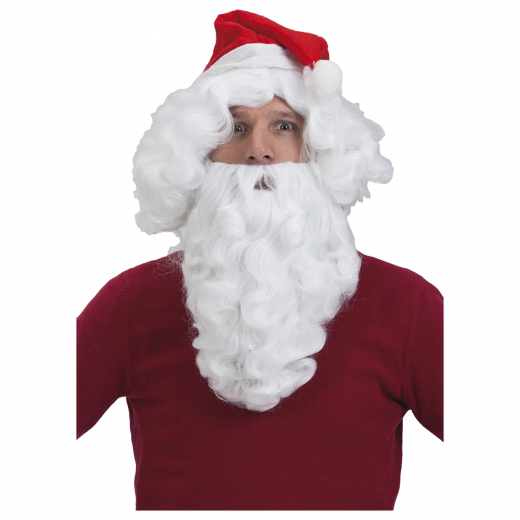 Luxurious Santa kit with wig, beard and hood ryhmässä LELUT / Naamiaiset / jouluaatto @ Spelexperten (94791)