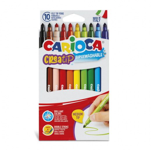 Carioca Kuitukynät Creatip 10 kpl ryhmässä LELUT / Luo & maalaa / Kirjoita ja piirrä @ Spelexperten (950121)