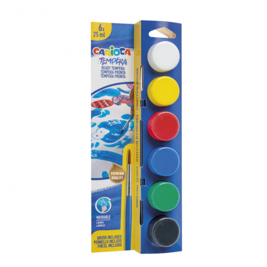 Carioca Tempera 6 x 25 ml ryhmässä LELUT @ Spelexperten (950122)