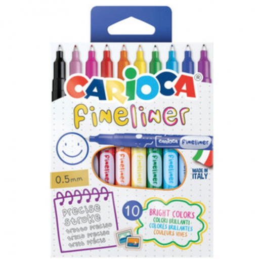 Carioca Fineliner 10-pack ryhmässä LELUT / Luo & maalaa / Kirjoita ja piirrä / Lyijykynät ja värikynät @ Spelexperten (950136)