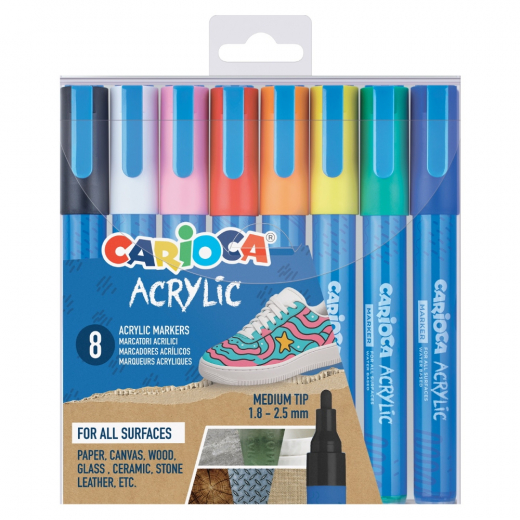 Carioca Acrylic Marker Bullet 8 kpl ryhmässä UUTUUDET @ Spelexperten (950139)