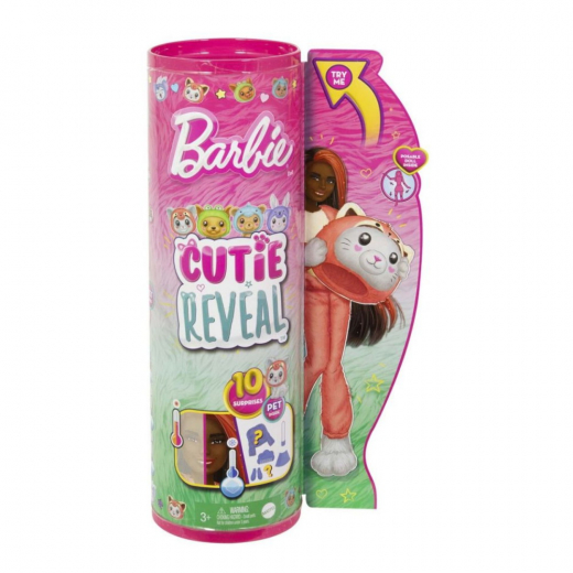 Barbie Cutie Reveal Costume Kitty Red Panda ryhmässä LELUT / Barbie @ Spelexperten (960-2426)