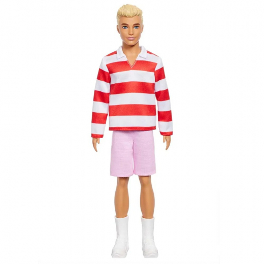 Barbie Fashionista - Ken punavalkoraidallinen ryhmässä LELUT / Barbie / Barbie Fashionista @ Spelexperten (960-2558)