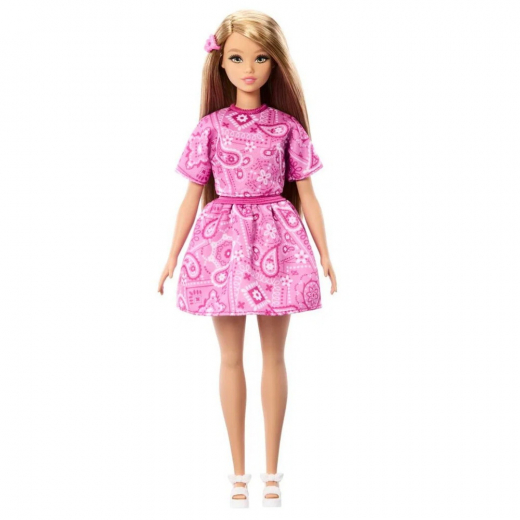 Barbie Fashionista Style - Vaaleanpunainen paisley-hame ja -toppi #249 ryhmässä LELUT / Barbie / Barbie Fashionista @ Spelexperten (960-2659)