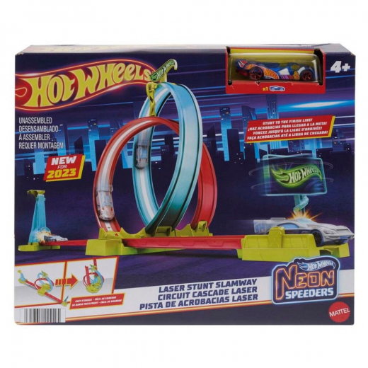 Hot Wheels Action Neon Laser Stunt Slamway ryhmässä  @ Spelexperten (965-2303)