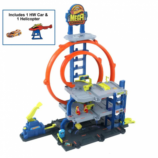 Hot Wheels City Mega Garage ryhmässä LELUT / Leluajoneuvot / Hot Wheels @ Spelexperten (965-2551)