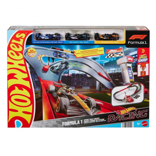 Hot Wheels F-1 Racing Sprint Trackset ryhmässä LELUT / Leluajoneuvot / Hot Wheels @ Spelexperten (965-2556)