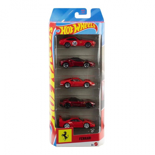 Hot Wheels Ferrari 1:64 5-Pack ryhmässä LELUT / Leluajoneuvot / Hot Wheels @ Spelexperten (965-2632)