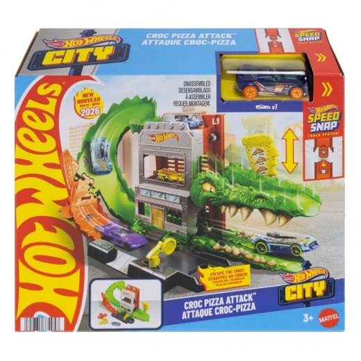 Hot Wheels City Croc Pizza Attack ryhmässä LELUT / Leluajoneuvot / Hot Wheels @ Spelexperten (965-2651)