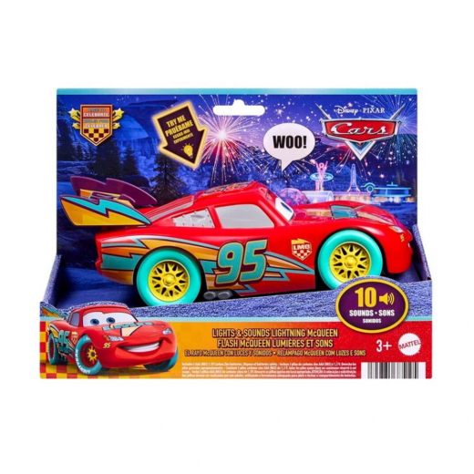 Pixar Cars Lelurauto McQueen Day Lights & Sounds Hero ryhmässä UUTUUDET @ Spelexperten (966-2655)