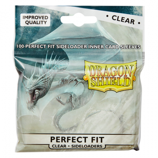 Sleeves Dragon Shield Perfect Fit Clear Sideloaders - 63 x 88 mm ryhmässä SEURAPELIT / Tarvikkeet / Sleeves @ Spelexperten (AT13101)