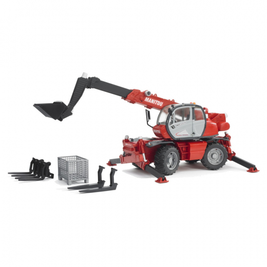 Bruder Manitou Telescopic loader MRT 2150 with accessories ryhmässä LELUT / Leluajoneuvot / Bruder @ Spelexperten (BR2129)