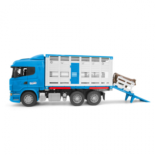 Bruder Scania R-Series Cattle transportation truck with 1 cattle ryhmässä  @ Spelexperten (BR3549)