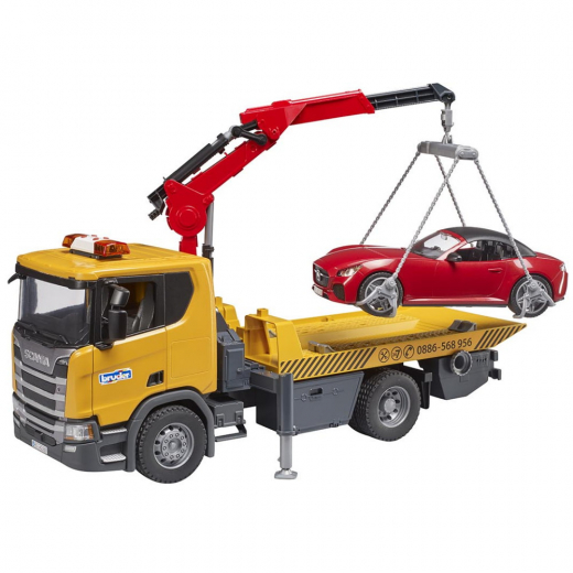 Bruder MAN TGS Tow truck with BRUDER roadster and Light and sound module ryhmässä LELUT / Leluajoneuvot / Bruder @ Spelexperten (BR3750)